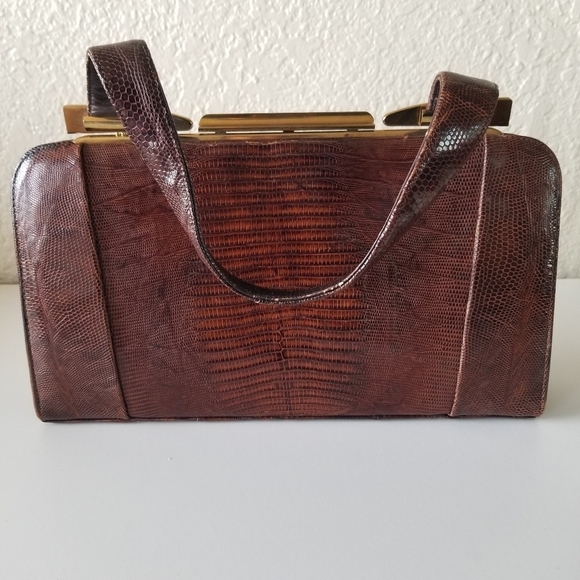 Vintage | Lizard Leather Top Handle Bag - Picture 3 of 7